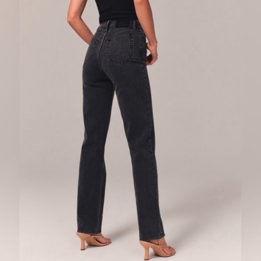 Abercrombie & Fitch Straight Leg Jeans — Washed Black - Picture 2 of 11